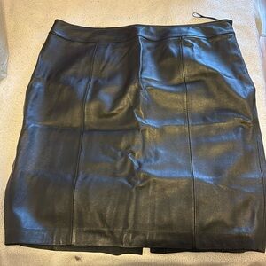 Real leather black pencil skirt, size 22w